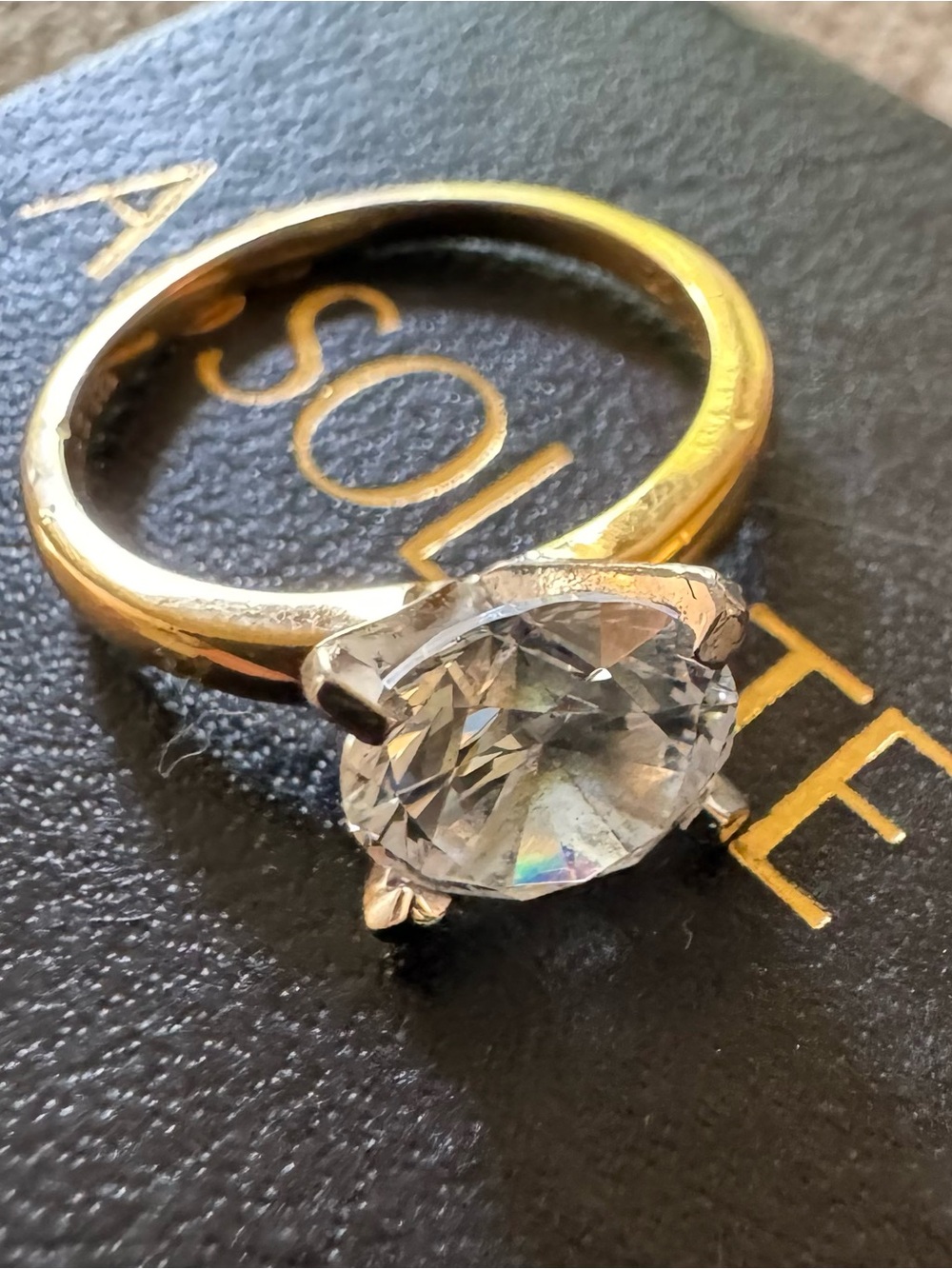 Cubic zirconia sterling silver ring